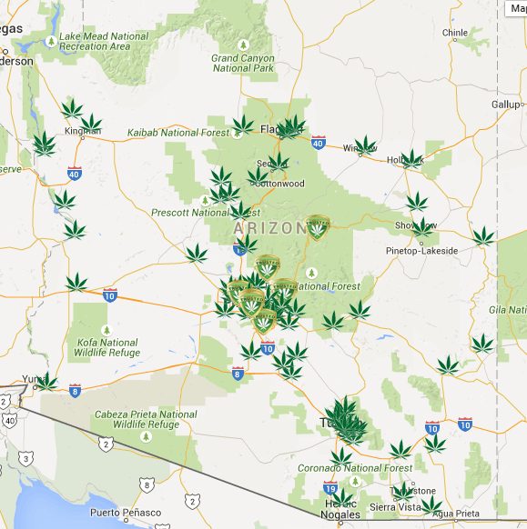 Map Of Dispensaries In Colorado Arizona Dispensaries