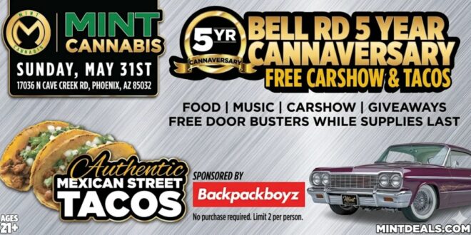 5-Year Cannaversary Bash at Mint Cannabis on May 31st